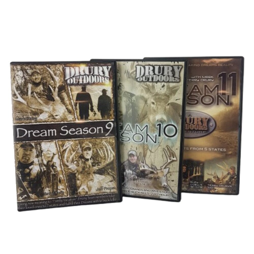 Lot of 3 Hunting DVDs Drury Outdoors Dream Season 9, 10, 11
